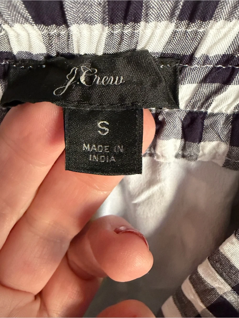 J Crew gingham hi low skirt sz small
